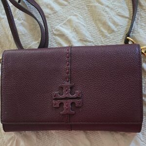 Tory Burch Plum Leather Crossbody Bag